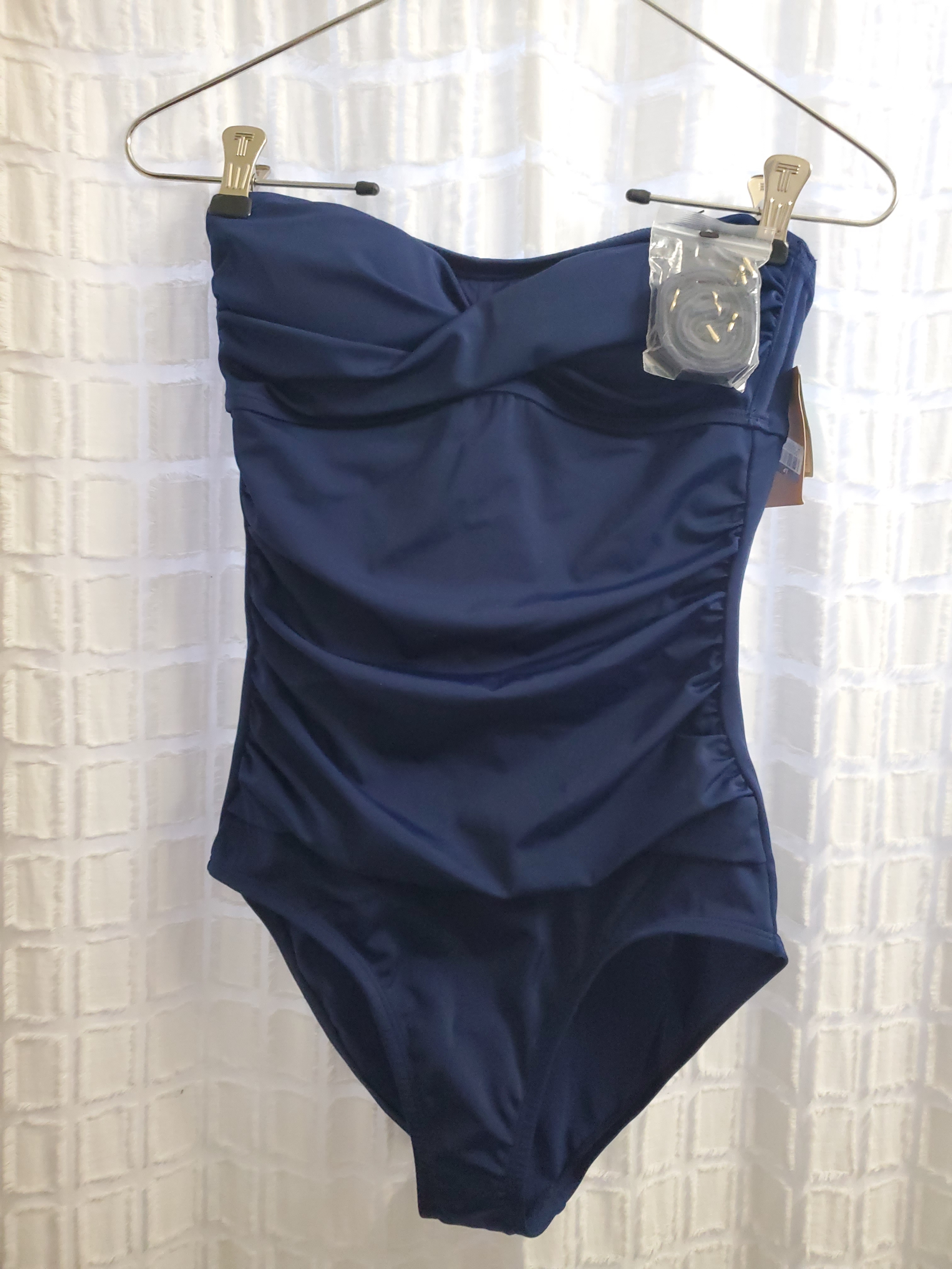 Shade & Shore Navy One-Piece Strapless Swimsuit For Girls